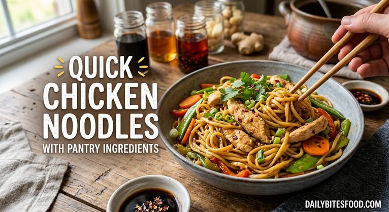 Quick Chicken Noodles with Pantry Ingredients: An Easy 20-Minute Dinner