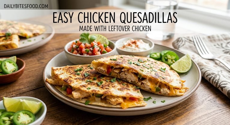 Easy Chicken Quesadillas with Leftover Chicken: A Quick and Cheesy Meal